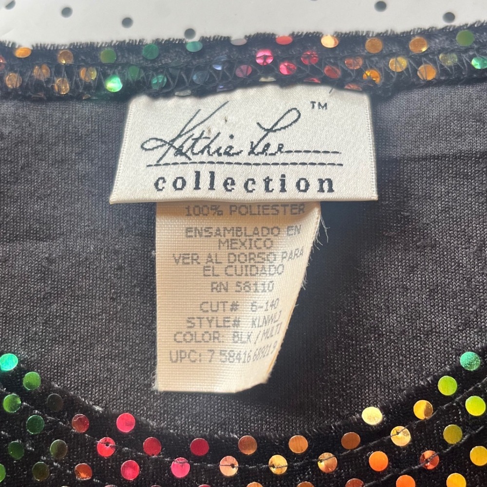 Kathie Lee Collection Vintage Y2K Metallic Disco Top Multicolor Foil Dot Blouse - Picture 4 of 8